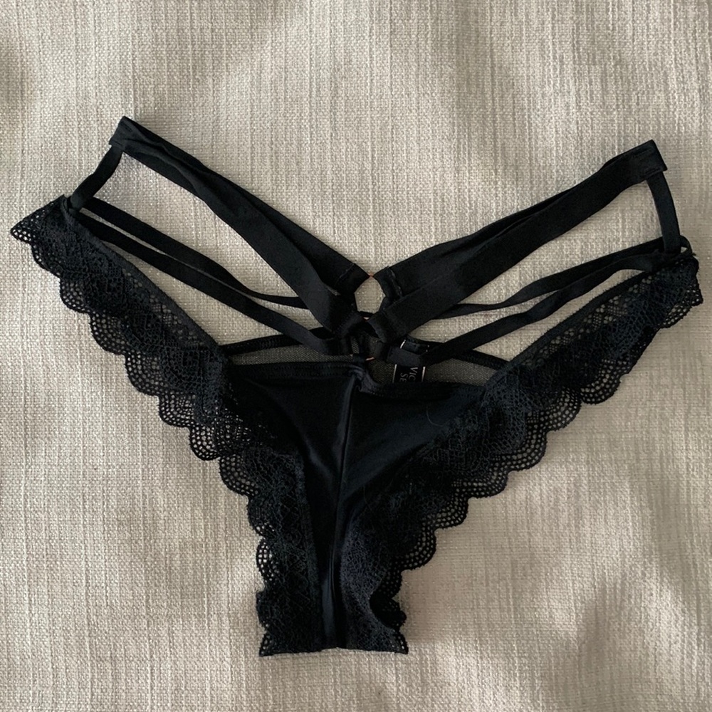 Victoria’s Secret Very Sexy Strappy Black Cheeky Panty.